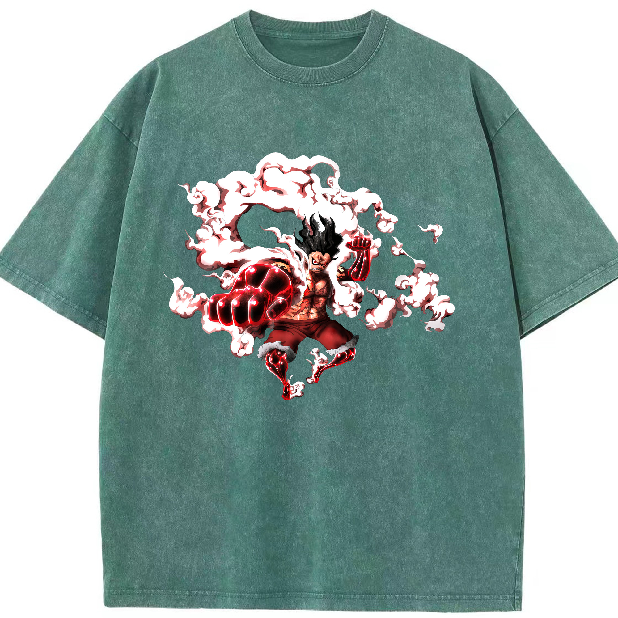 ワンピース モンキー・D・ルフィ ONE PIECE Monkey D. Luffy 綿100% ヴィンテージ風 半袖Tシャツ（フロントプリント）